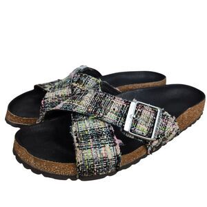 Birkenstock Siena II Vegan Rivet Logo Multicolor Black Footbed Women's 9 Sandals